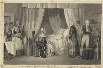 (WASHINGTON, GEORGE.) Chapin, John R.; artist. Original illustration art for an engraving, Death of Washington.